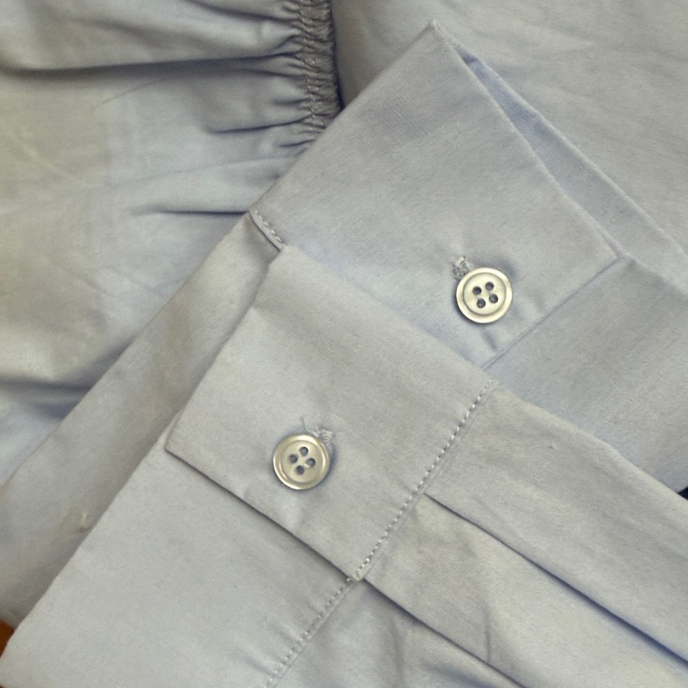 Light Blue Women's Top with Bow Accents - Picture 9 of 9